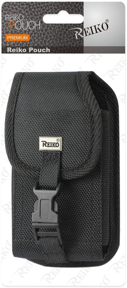 Reiko Vertical Rugged Pouch with Buckle Clip in Black