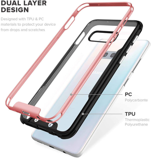 ZIZO Fuse Series for Samsung Galaxy S10e Case Thin Dual Layered with Tempered Glass- Rose Gold