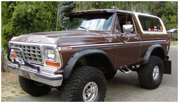 Bushwacker 78-79 fits Ford Bronco Cutout Style Flares 2pc - Black
