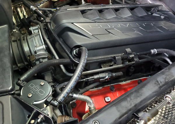 J&L 20-23 fits Chevrolet Corvette 6.2L LT2 Targa Top Passenger Side Oil Separator 3.0 - Clear Anodize