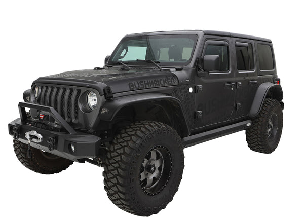 Bushwacker 2018+ fits Jeep Wrangler (JL) Unlimited Flat Style Flares 4pc - Black