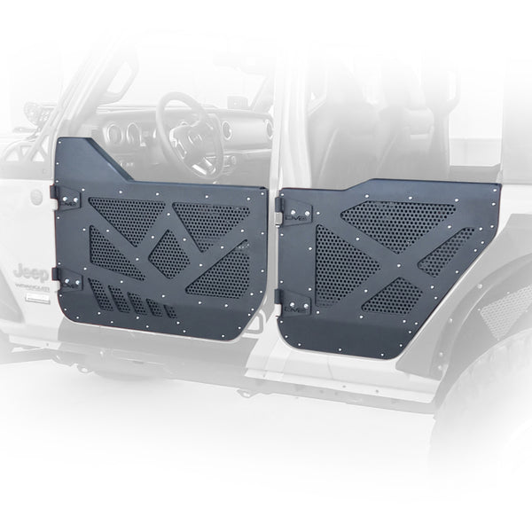 DV8 18-22 fits Jeep 4 Door JL/JT Aluminum Half Doors with Perforated Mesh Front