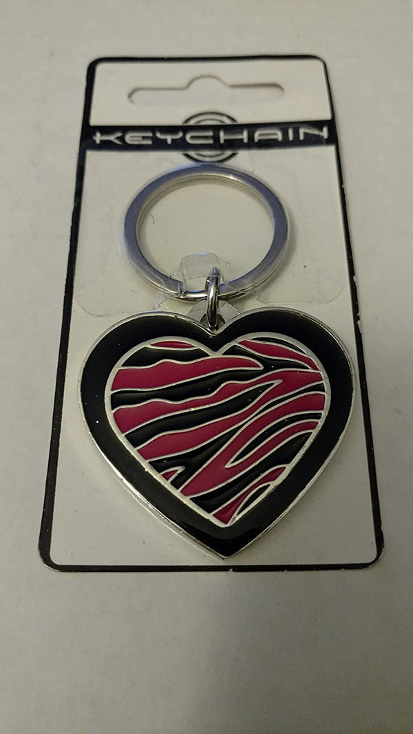 Hillman Group Heart with Zebra Print Key Chain