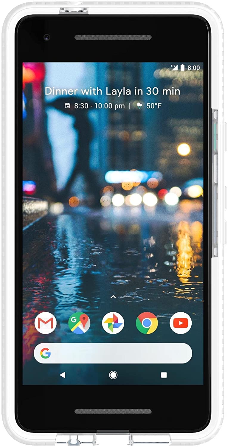 tech21 Evo Check Protective Slim Case for Google Pixel 2 - Clear/White
