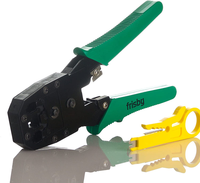 Frisby Crimping Tool & Wire Stripper for Network Installations RJ45 RJ11 RJ12