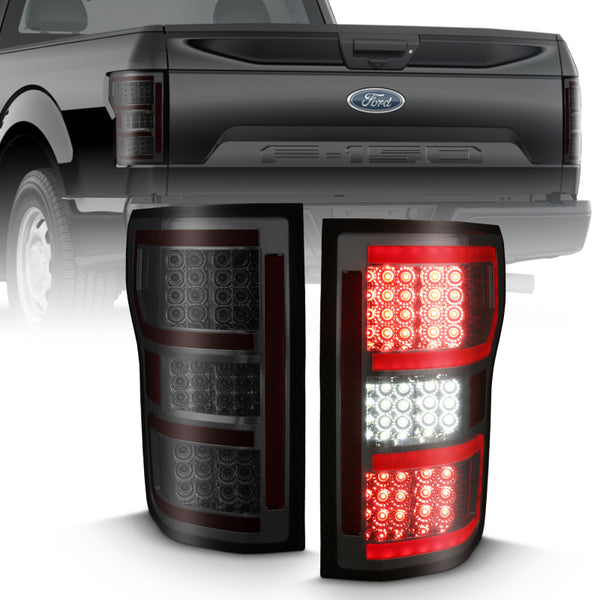 ANZO 2018-2019 fits Ford F-150 LED Taillight Smoke (Red Light Bar) (w/ Sequential)