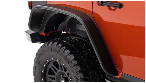 Bushwacker 07-18 fits Jeep Wrangler Unlimited Flat Style Flares 2pc 4-Door Sport Utility Only - Black