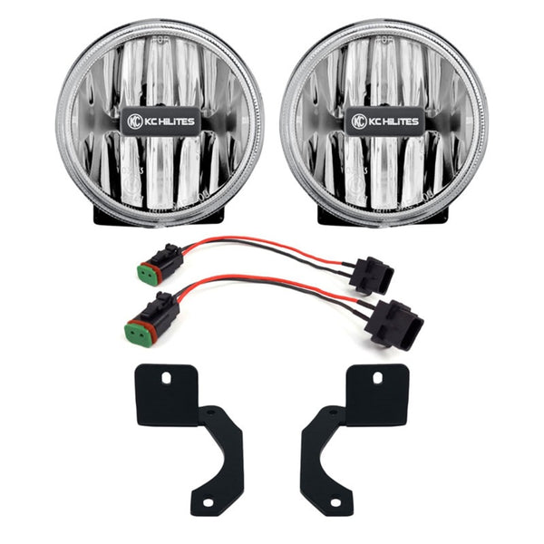 KC HiLiTES 18-23 fits Jeep JL/JT 4in. Gravity G4 LED Light 10w SAE/ECE Clear Fog Beam (Pair Pack System)