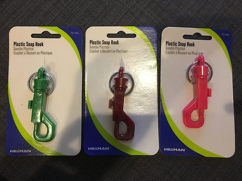 Hillman Key Ring, Snap Hook,Plastic Multi Color