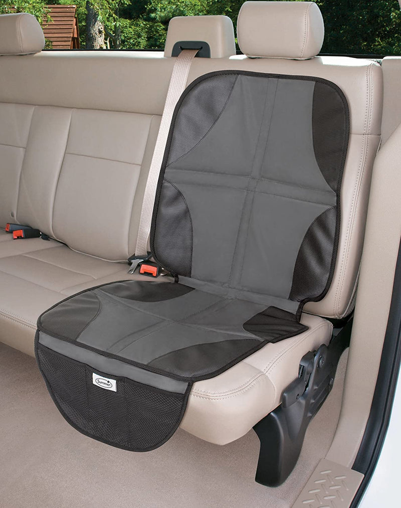 Summer DuoMat Car Seat Protector, Black - Protective Waterproof Seat Cover Pad with Mesh Pockets