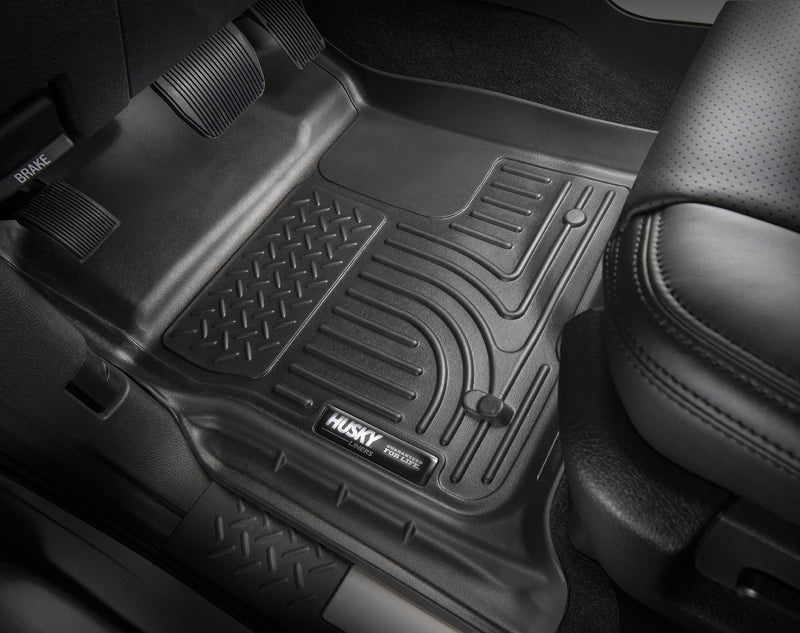 Husky Liners 2016 fits Nissan Titan XD Crew Cab WeatherBeater Front Row Black Floor Liners