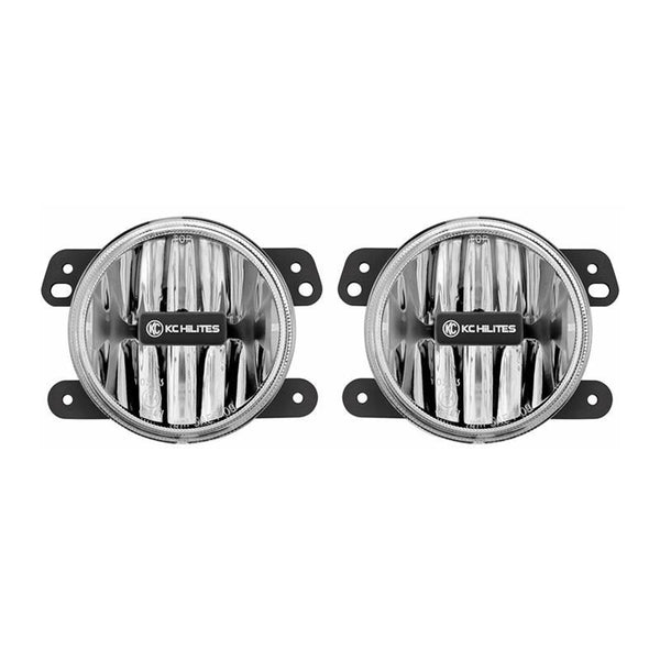 KC HiLiTES 10-18 fits Jeep JK 4in. Gravity G4 LED Light 10w SAE/ECE Clear Fog Beam (Pair Pack System)