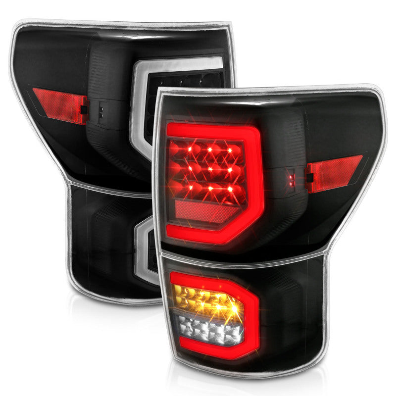 ANZO 2007-2013 fits Toyota Tundra LED Taillights Plank Style Black w/Clear Lens