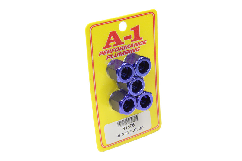 A-1 PRODUCTS 81806 #6 AN Aluminum Tube Nut 5pk