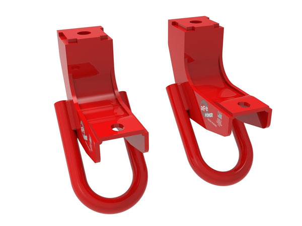 aFe Power 450-72T001-R Tundra Front Tow Hooks Red Pair