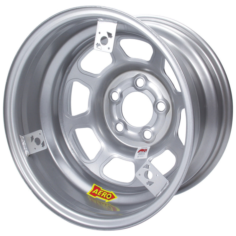 AERO RACE WHEELS 52-085030T3 15x8 3in 5.00 Silver w/ 3 Tabs for Mudcover