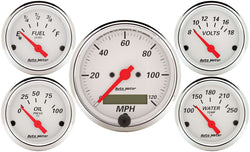 AUTOMETER 1302 Arctic White Gauge Kit W/Red Pointer