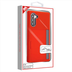 MyBat Poket Hybrid Protector Cover (with Back Film) for SAMSUNG Galaxy Note 10 (6.3) - Red / Gray
