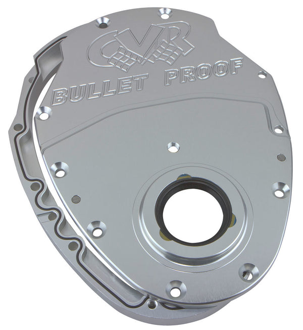 CVR Performance TC2350CL SBC Billet Timing Cover 2-Piece - Clear Anodized