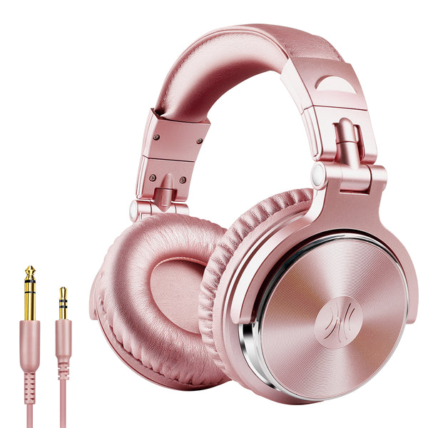 OneOdio Adapter-Free Closed Back Over-Ear DJ Stereo Monitor Headphones, Professional Studio Monitor & Mixing, Telescopic Arms with Scale, Newest 50mm Neodymium Drivers - Pro 10 Pink