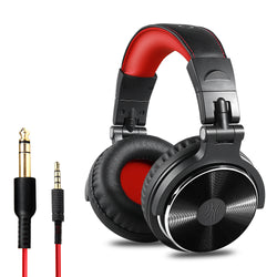 OneOdio Adapter-Free Closed Back Over-Ear DJ Stereo Monitor Headphones, Professional Studio Monitor & Mixing, Telescopic Arms with Scale, Newest 50mm Neodymium Drivers - Pro 10 Red