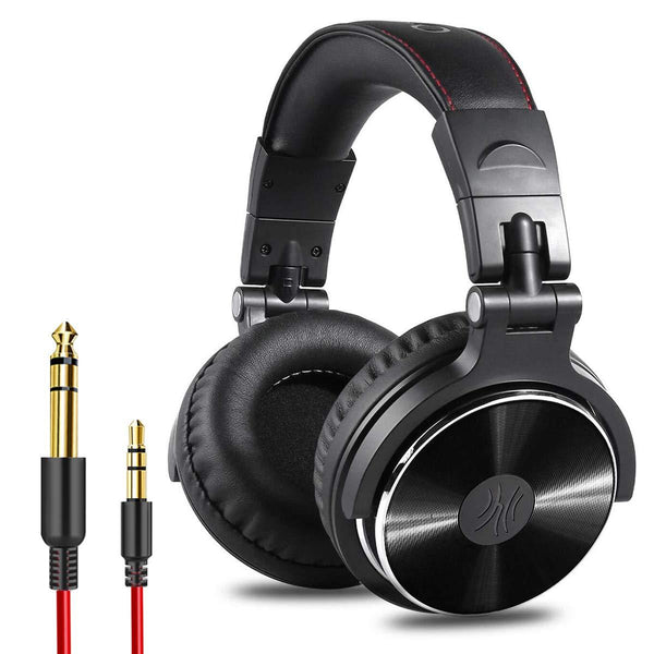 OneOdio Adapter-Free Closed Back Over-Ear DJ Stereo Monitor Headphones, Professional Studio Monitor & Mixing, Telescopic Arms with Scale, Newest 50mm Neodymium Drivers - Pro 10 Black