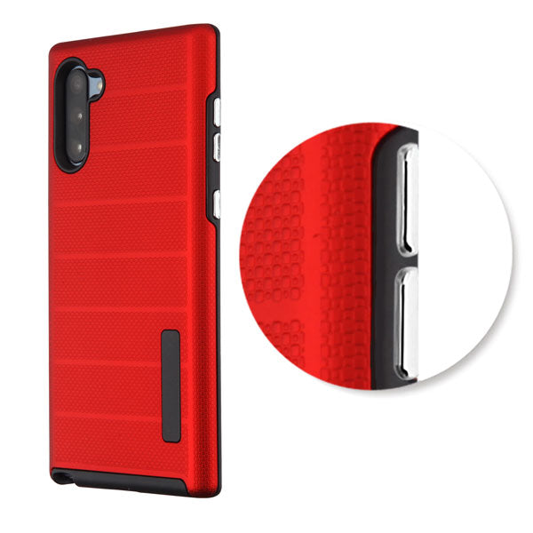 MyBat Fusion Protector Cover for SAMSUNG Galaxy Note 10 (6.3) - Red Dots Textured / Black