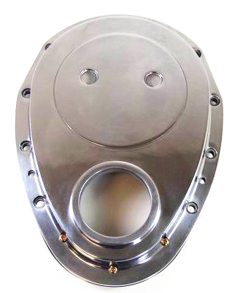 Racing Power Company R6043 2-Pc Timing Chain Cover SB Chevy Polished Alum