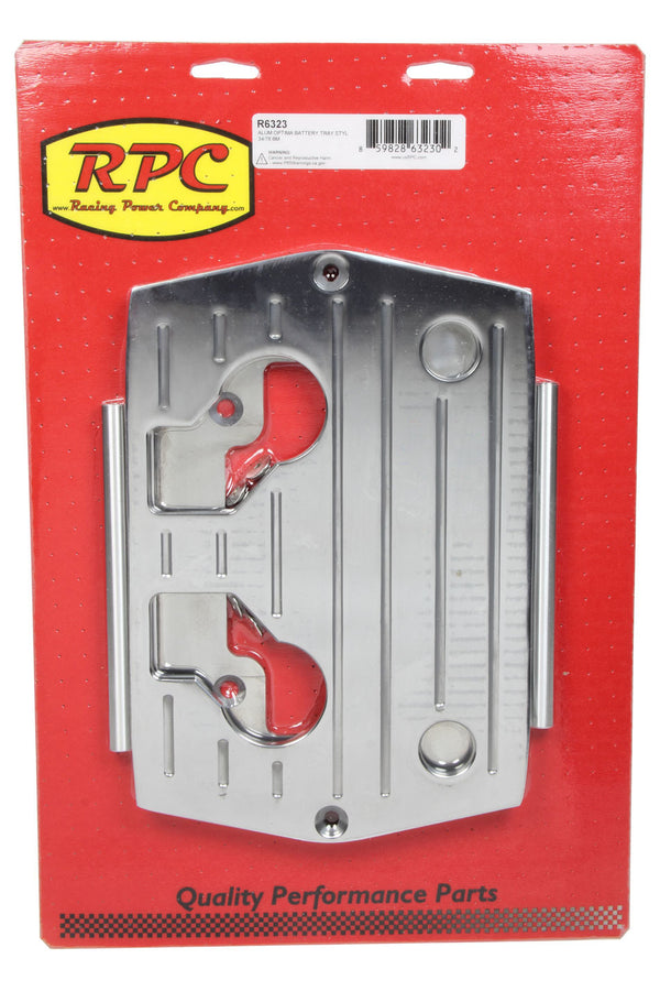 RACING POWER CO-PACKAGED R6323 Optima Alum Ball Milled Battery Tray Polished