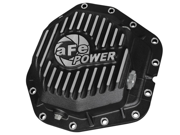 aFe Power Rear Diff Cover Black w/Machined Fins 17 fits Ford F-350/F-450 6.7L (td) Dana M300-14 (Dually)