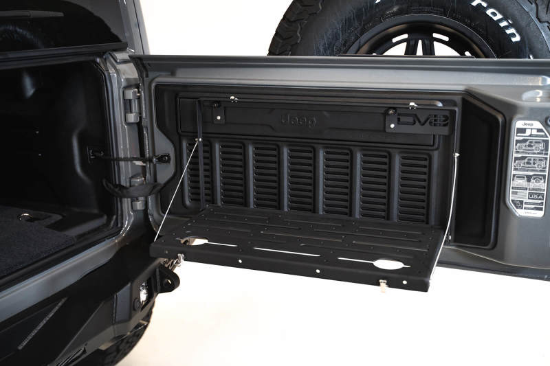 DV8 fits Jeep JL Tailgate Mounted Table (Trail Table) - Black