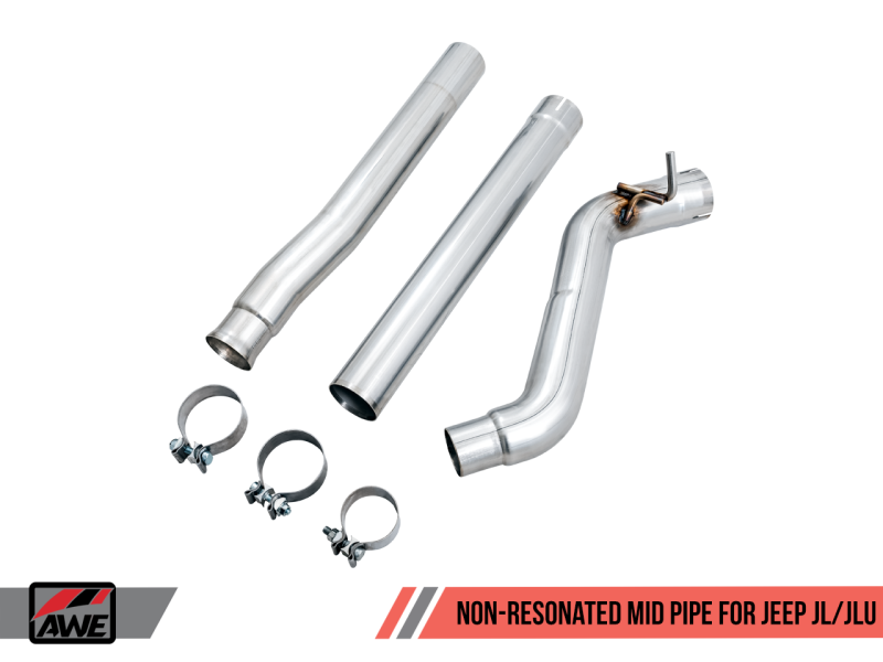 AWE Tuning 2018+ fits Jeep Wrangler JL/JLU 3.6L Non-Resonated Mid Pipe