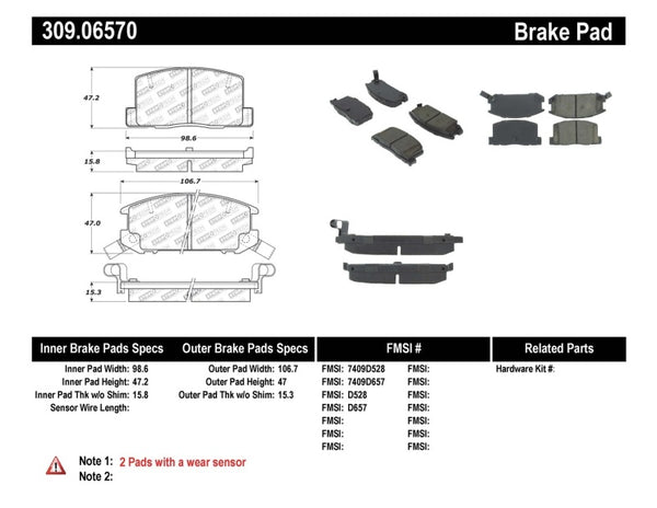 StopTech Performance 1/90-95/00-05 fits Toyota MR2/Spyder Rear Brake Pads