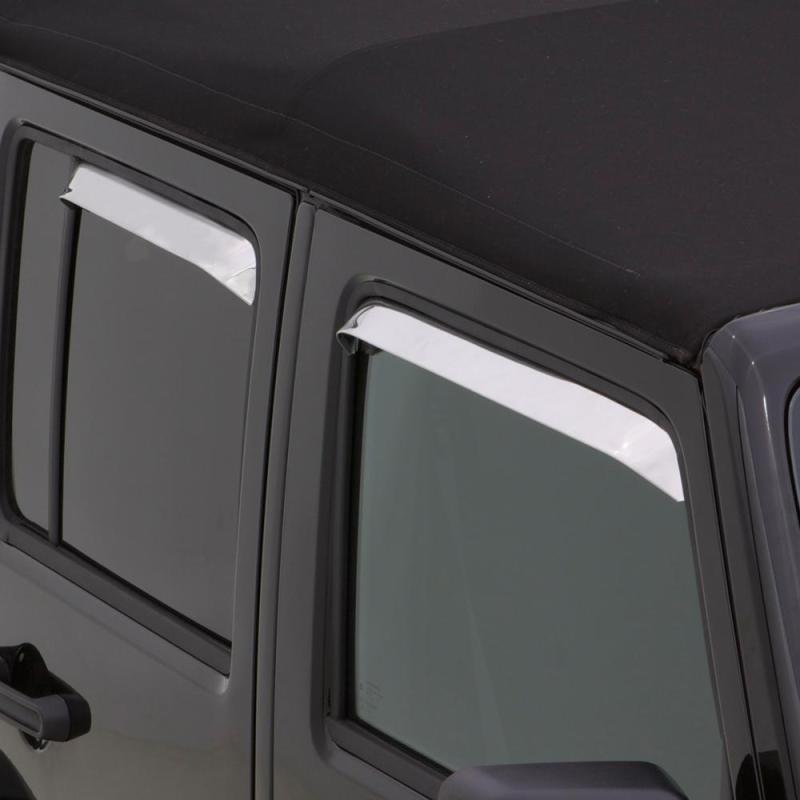 AVS 87-91 fits Ford LTD Crown Victoria Ventshade Front & Rear Window Deflectors 4pc - Stainless