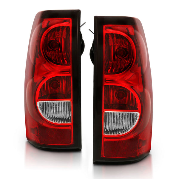 ANZO 2004-2007 fits Chevy Silverado Taillight Red/Clear Lens w/Black Trim (OE Replacement)