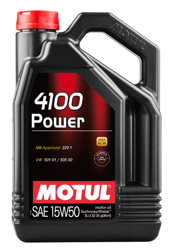 Motul 5L Engine Oil 4100 POWER 15W50 - fits VW 505 00 501 01 - MB 229.1