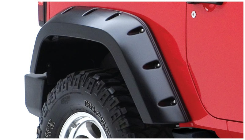 Bushwacker 07-18 fits Jeep Wrangler Max Pocket Style Flares 2pc Extended Coverage - Black