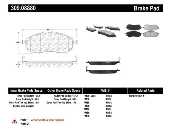 StopTech Performance 06-08 350Z w/ Std Brakes / 06-08 fits Infiniti G35 Front Brake Pads