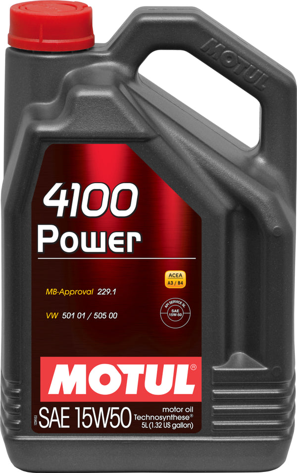 Motul 5L Engine Oil 4100 POWER 15W50 - fits VW 505 00 501 01 - MB 229.1
