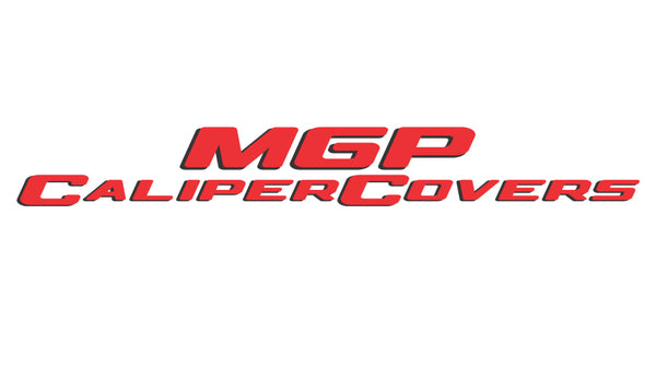 MGP 4 Caliper Covers Engraved Front fits Jeep Engraved Rear fits Jeep Grill Logo Red Finish Silver Characters