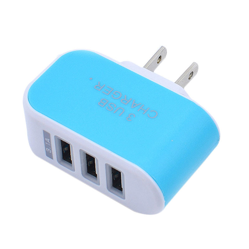 Lightning USB 3.1A Wall Charger With 3 USB Ports-Blue
