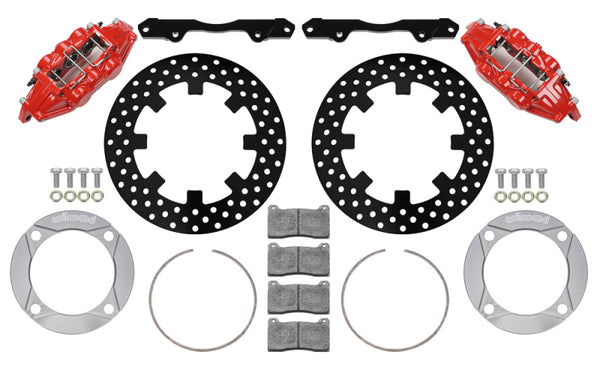 Wilwood 2014+ fits Polaris RZR XP 1000 Front Kit 11.25in Drilled - Red