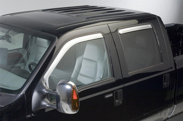 Putco 99-16 fits Ford SuperDuty Crew Cab (Set of 4) Element Chrome Window Visors