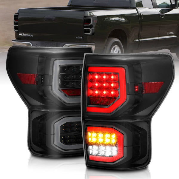 ANZO 2007-2013 fits Toyota Tundra LED Taillights Plank Style Black w/Smoke Lens