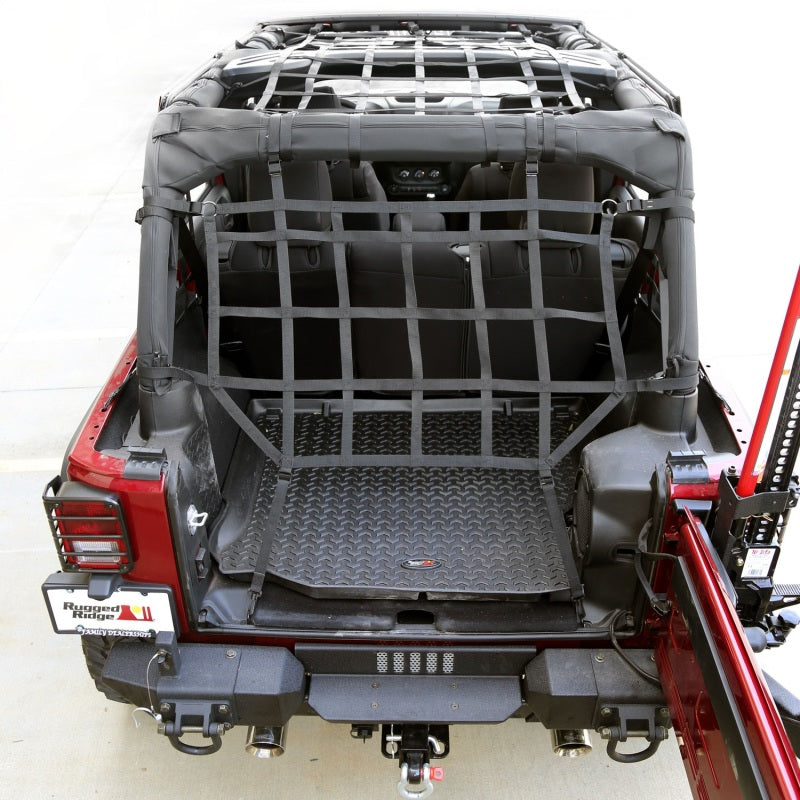 Rugged Ridge Cargo Net Black 4 Door 07-18 fits Jeep Wrangler