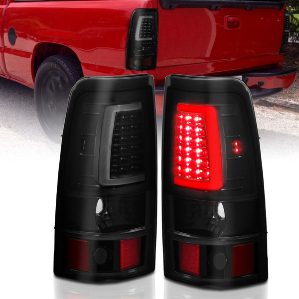 ANZO 1999-2002 fits Chevy Silverado 1500 LED Taillights Plank Style Black w/Smoke Lens