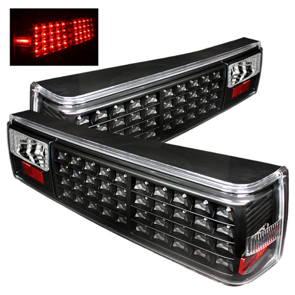 Xtune Ford MUStang 87-93 LED Tail Lights Black ALT-ON-FM87-LED-BK
