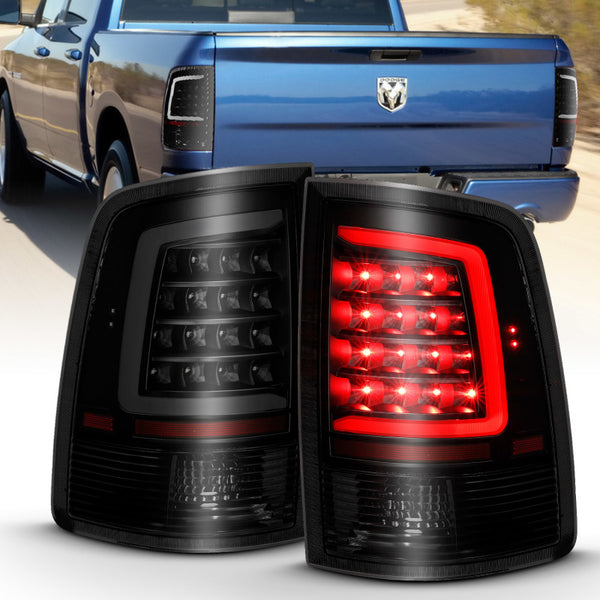 ANZO 2009-2018 fits Dodge Ram 1500 LED Taillight Plank Style Black w/Smoke Lens