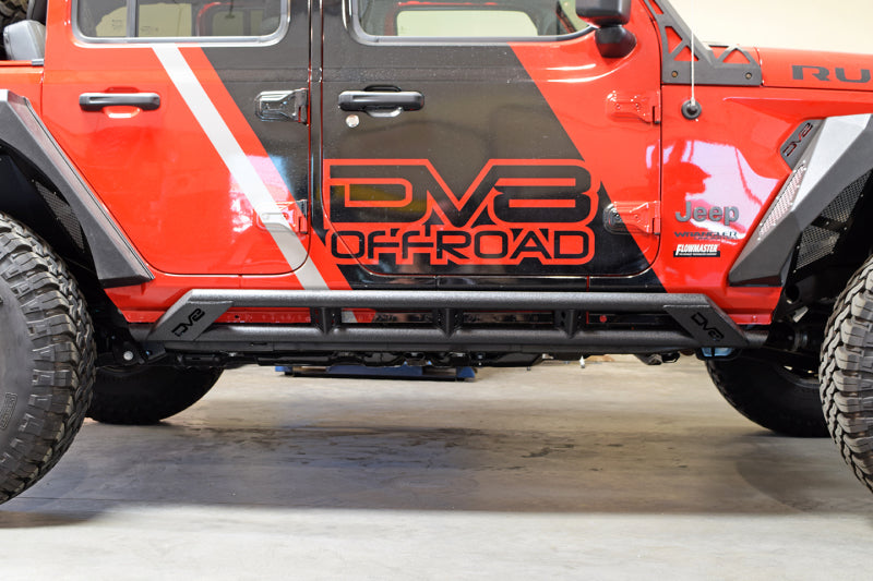 DV8 Offroad 2018+ fits Jeep Wrangler JL Tubular Rock Slider Step w/ Plated End Caps