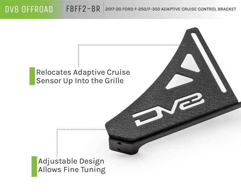 DV8 Offroad 2017+ fits Ford F/250/350 Adaptive Cruise Control Relocation Bracket